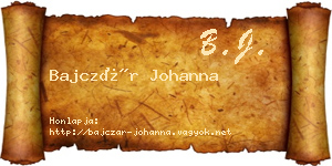 Bajczár Johanna névjegykártya